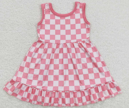 GSD0659 Baby Girl Checkered Sleeveless Summer Dress
