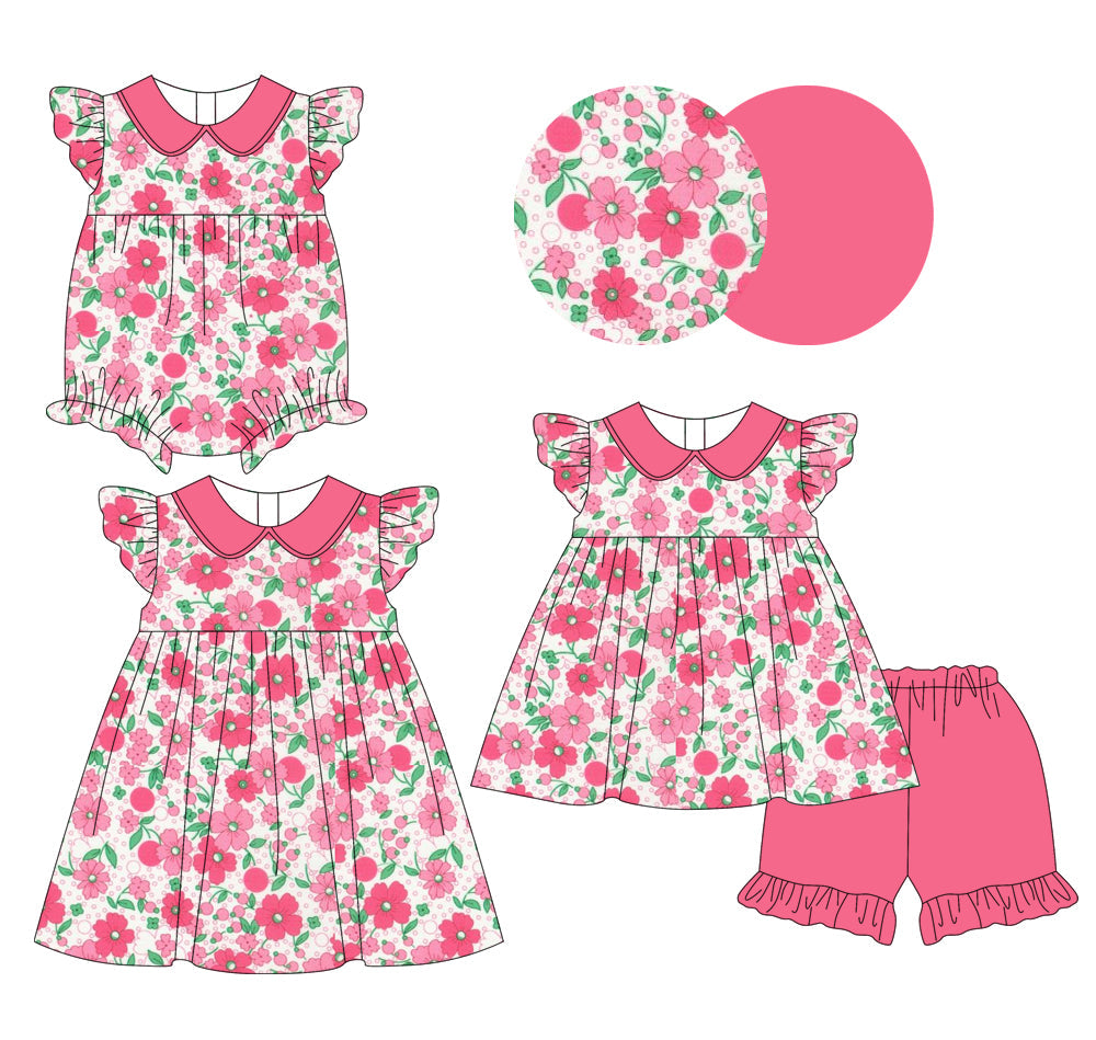 Baby Girl Flower Sibling Romper Dress Set ( Moq 5 Each Style ) 1.9