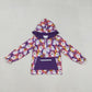 Baby Girl Long Sleeves Ghost Leopard Zipper Pocket Purple Halloween Shirt RTS