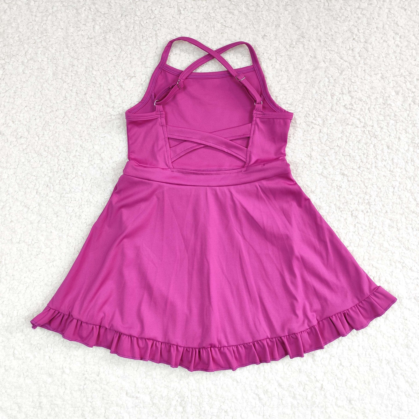 Baby Girl Sleeveless Purple Red Yoga Sports Shorts Dress