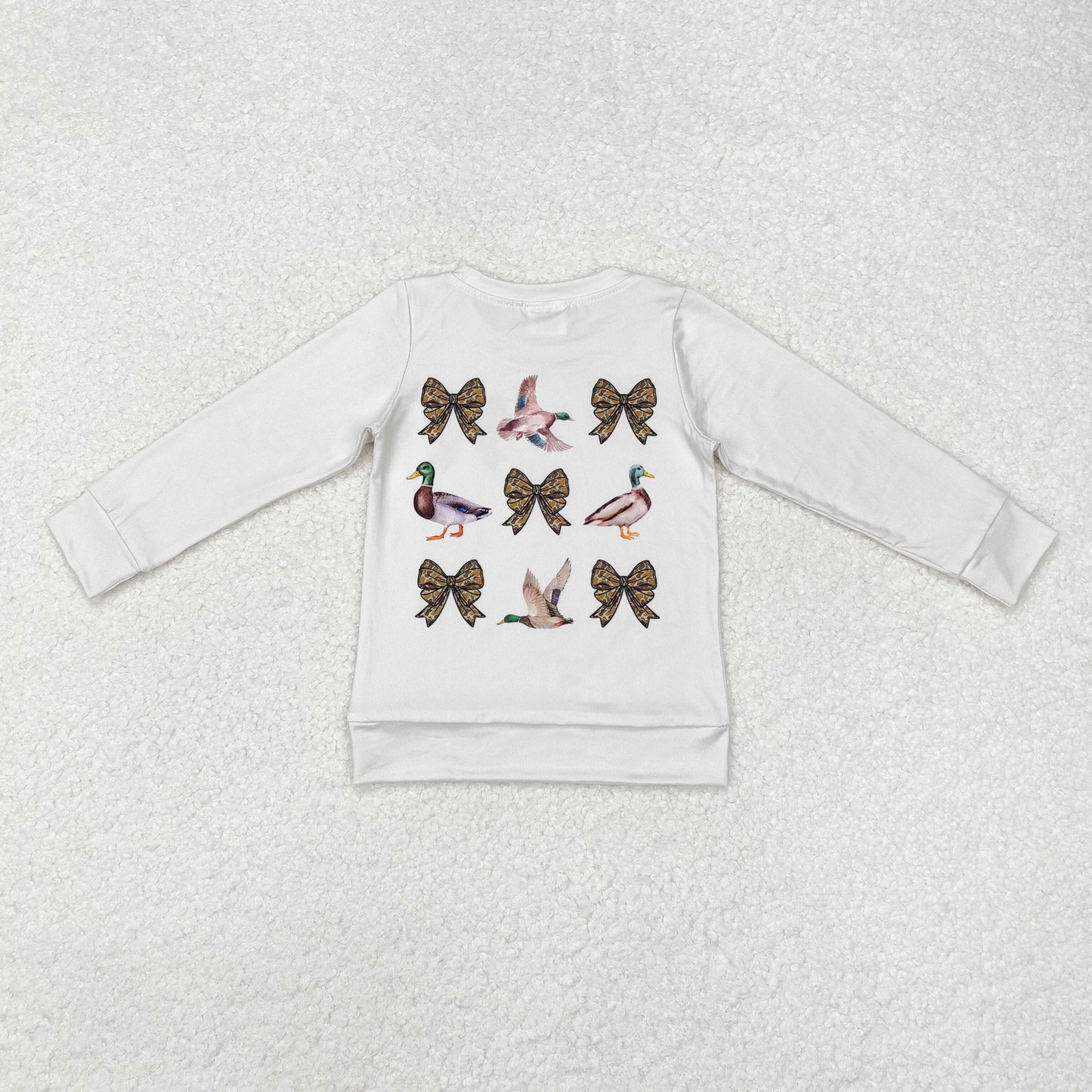 Baby Girl Long Sleeves Bows Ducks Hunting Shirt