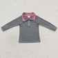 Baby Boy Long Sleeves Sibling Brother Pullover Grey Cotton Tee Shirt