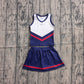 ( No moq ) Preorder Baby Girls Kids Sleeveless Vest Navy Skirt Shorts Set Yoga Active Team Clothes