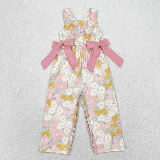 Baby Girl Sleeveless Flower Bows Pants Jumpsuit