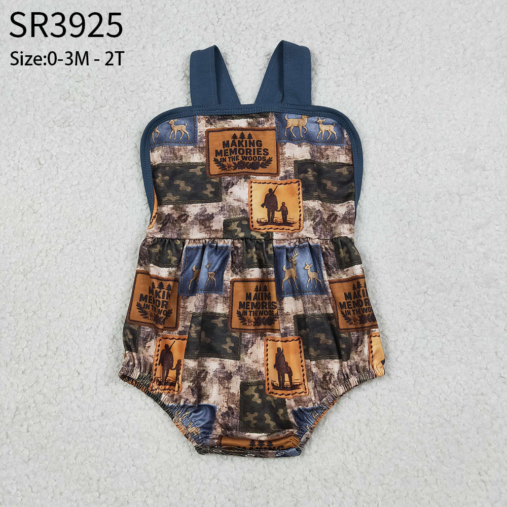 Baby Boys Infant Sleeveless Hunting Deer Camo Bubble Romper RTS