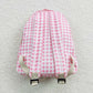 BA0086 Baby Girl Kids Pink Plaid Bag Backpack