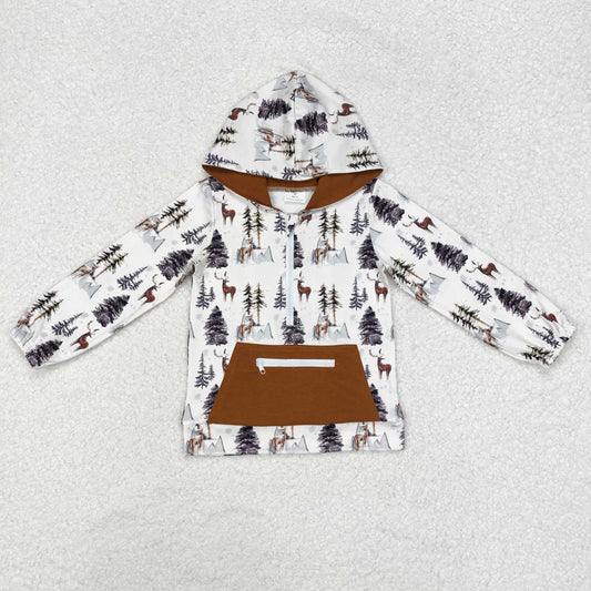 Baby Boy Long Sleeves Deer Tree Hoodie Shirt Tops