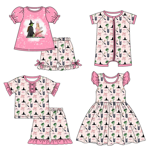 Baby Girl Witch Pink Bows Sibling Romper Dress Set ( Moq 5 Each Style ) 1.10