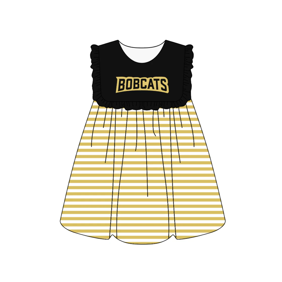 Baby Girl Short Sleeves Team Plaid Knee Length Dress ( Moq 5 )