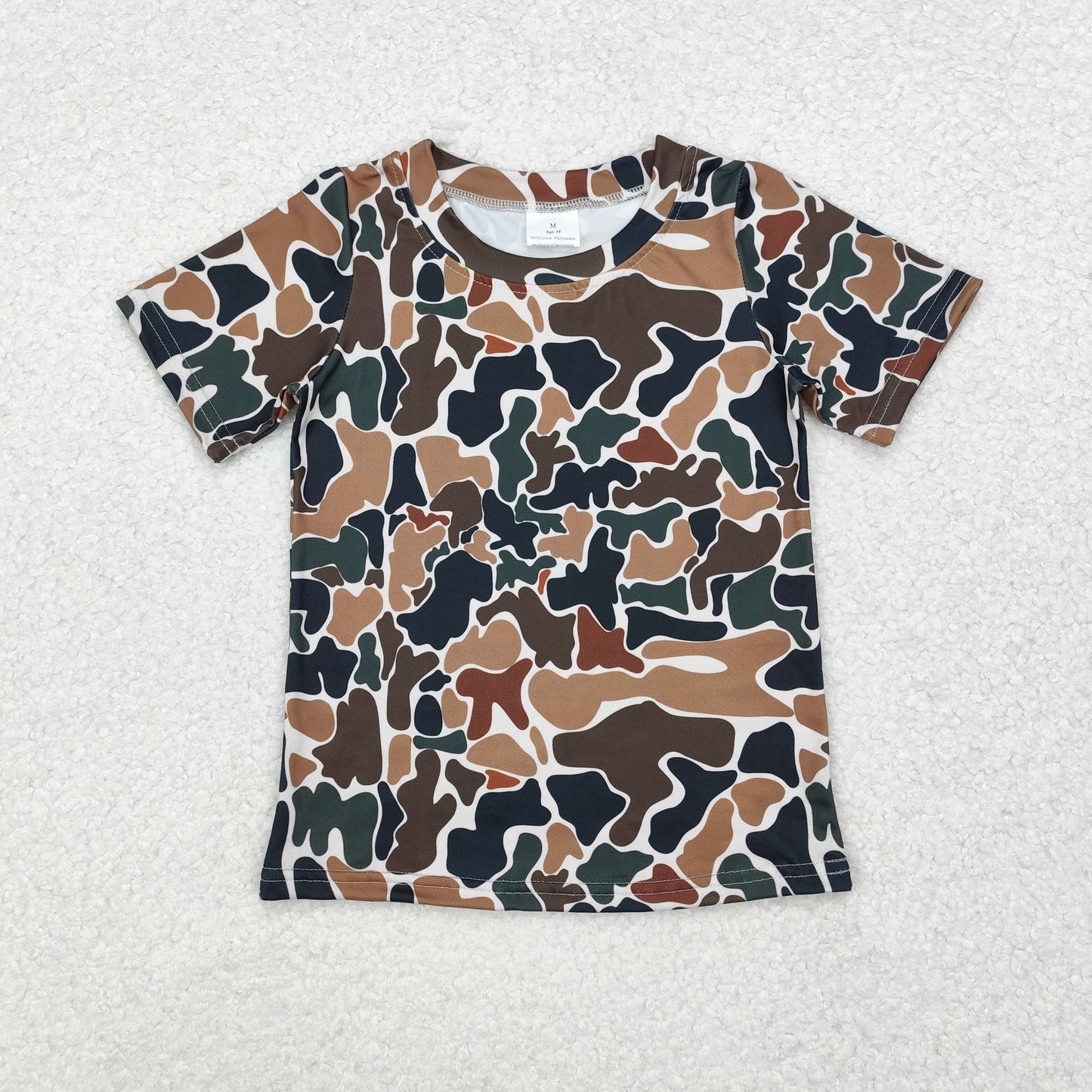 Baby Boy Kids Short Sleeves Brown Camo Tee Shirt