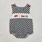 Baby Boy Infant Sleeveless Car Checkered Cartoon Bubble Romper