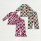 Sibling Boys Girls Kids Long Sleeves Hearts Buttons Shirt Pants Valentine's Day Pajamas Clothes Set RTS