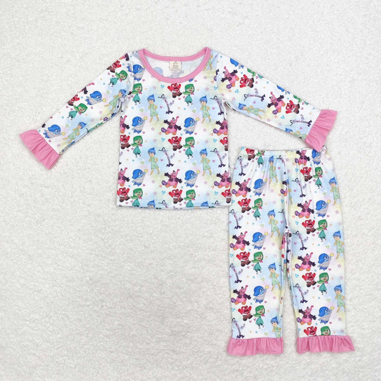 Baby Girl Long Sleeves Cartoon Shirt Pants Pajamas Bamboo Set