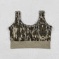 Adult Woman Sleeveless Green Camo Knitted Yoga Tank Tops RTS