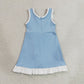 Baby Girls Kids Sleeveless Shorts Knee Length Scallop Light Blue Dress Yoga Active Clothes RTS