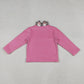 Baby Girl Pink Long Sleeves Santa Leopard Christmas Zipper Fleece Pullover Shirt RTS