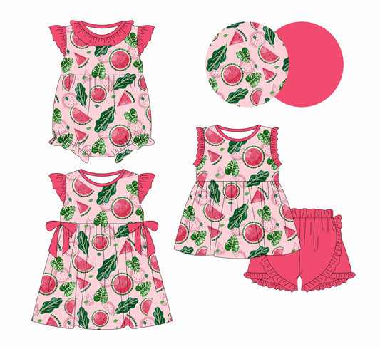 Baby Girl Watermelon Sibling Romper Dress Set ( Moq 5 Each Style ) 1.20