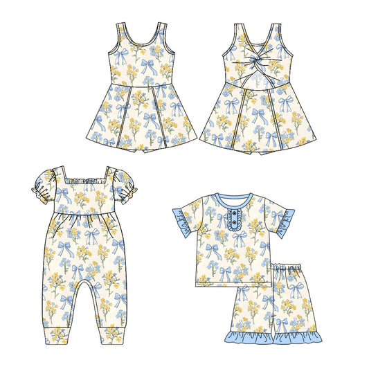 Baby Girl Bows Flower Sibling Romper Dress Set ( Moq 5 Each Style ) 2.14