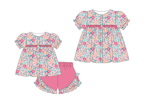 Baby Girl Flower Sibling Dress Set ( Moq 5 Each Style ) 1.9
