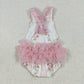Baby Girl Infant Flower Ruffle Pink Tulle Bubble Romper RTS