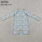 Baby Boys Kids Long Sleeves Dogs Zipper Blue One-piece Swimsuit RTS