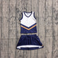 ( No moq ) Preorder Baby Girls Kids Sleeveless Tops Skirt Shorts Set Yoga Team Navy Clothes