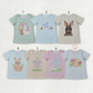 Sibling Baby Kids Short Sleeves Rabbits Eggs Cross Flower Easter Shirts Tops RTS