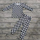 Baby Boy Long Sleeves Checkered Shirt Pocket Pants Pajamas Set