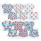 ( Moq 5 Each Style ) Sibling Baby Girls Kids Short Sleeves Popsicle Bows Shirts Shorts 4th of July Sets