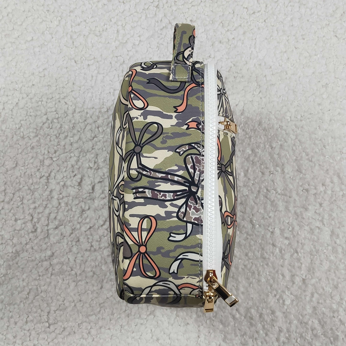Baby Girls Kids Camo Bows Print Lunch Box Picnic Thermal Bag RTS