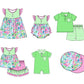 Baby Boy Girl Short Sleeves Colorful Flower Sibling Matching Dress Romper Blue Clothes Set Moq 5 Each style