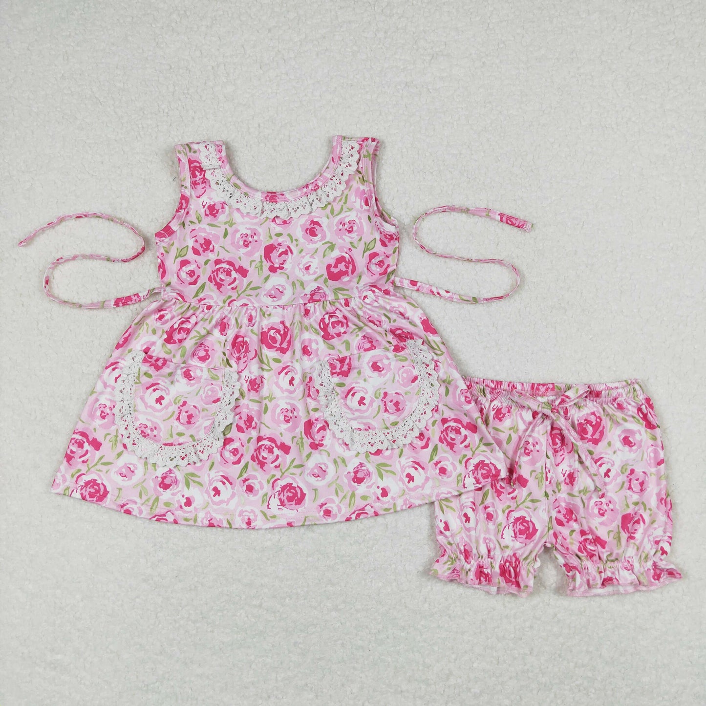 Baby Girl Sleeveless Floral Tunic Tops Shorts Sibling Sister Clothes Set