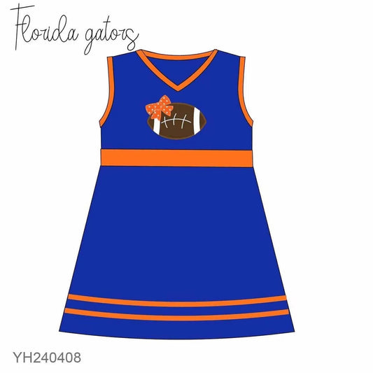 Baby Girl Football Team Blue Dress