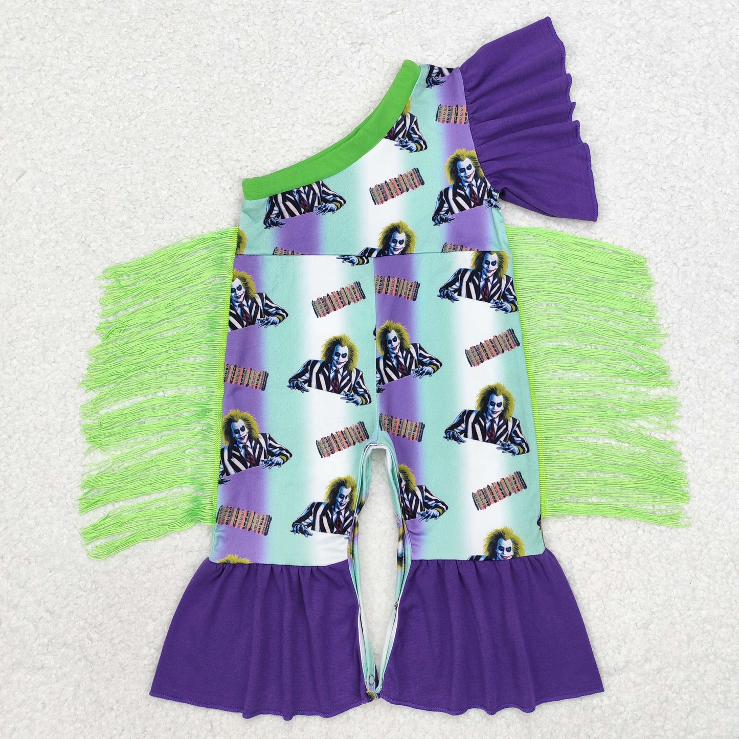 Baby Girl Halloween Tassels One Shoulder Romper