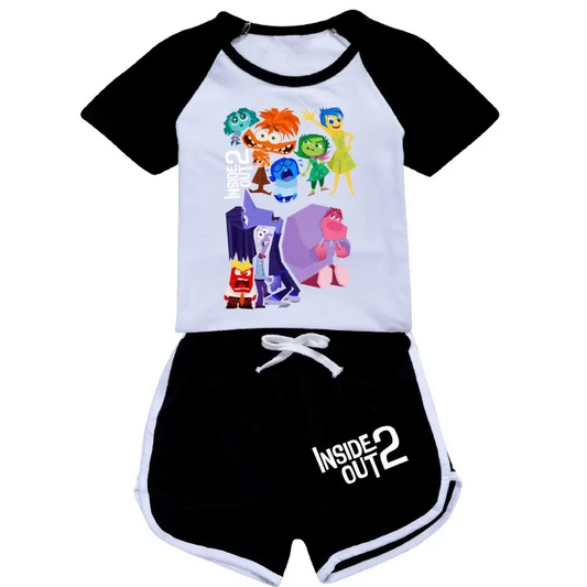 Baby Girl Short Sleeves Shirt Black Shorts Movie Set