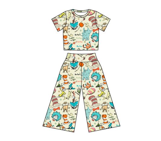 Baby Girl Toddler Short Sleeves Dr Reading Shirt Pants Clothes Set Moq 5 (11.30)