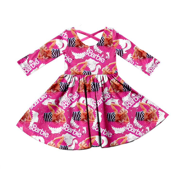 Baby Girl Pink Long Sleeves Doll Dress Moq 5