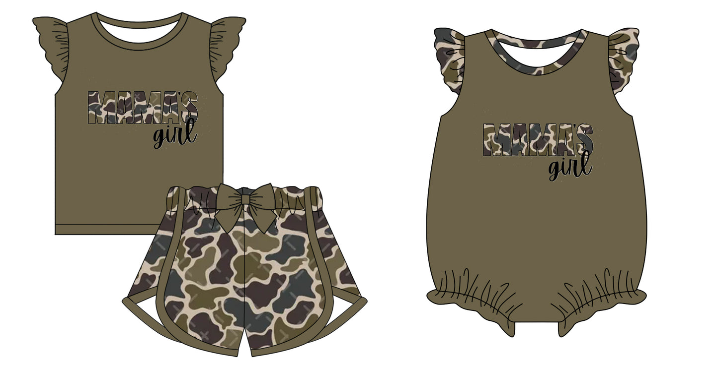 Baby Kids Short Sleeves Mama's Girl Camo Sibling Romper Clothes Set ( Moq 5 Each style ) 12.3