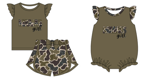 Baby Kids Short Sleeves Mama's Girl Camo Sibling Romper Clothes Set ( Moq 5 Each style ) 12.3