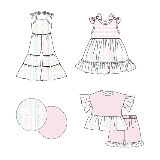 Baby Girl Flower Bows Sibling Jumpsuit Dress Set ( Moq 5 Each Style ) 2.22