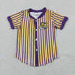 Baby Boy Kids Short Sleeves Purple Orange Stripes Tiger Shirt Team Tops RTS