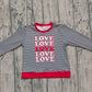 Kids Toddler Long Sleeves Stripes Love Valentine's Day Shirt RTS