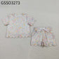 Baby Girls Kids Short Sleeves Floral Shirt Scallop Shorts Summer Set RTS
