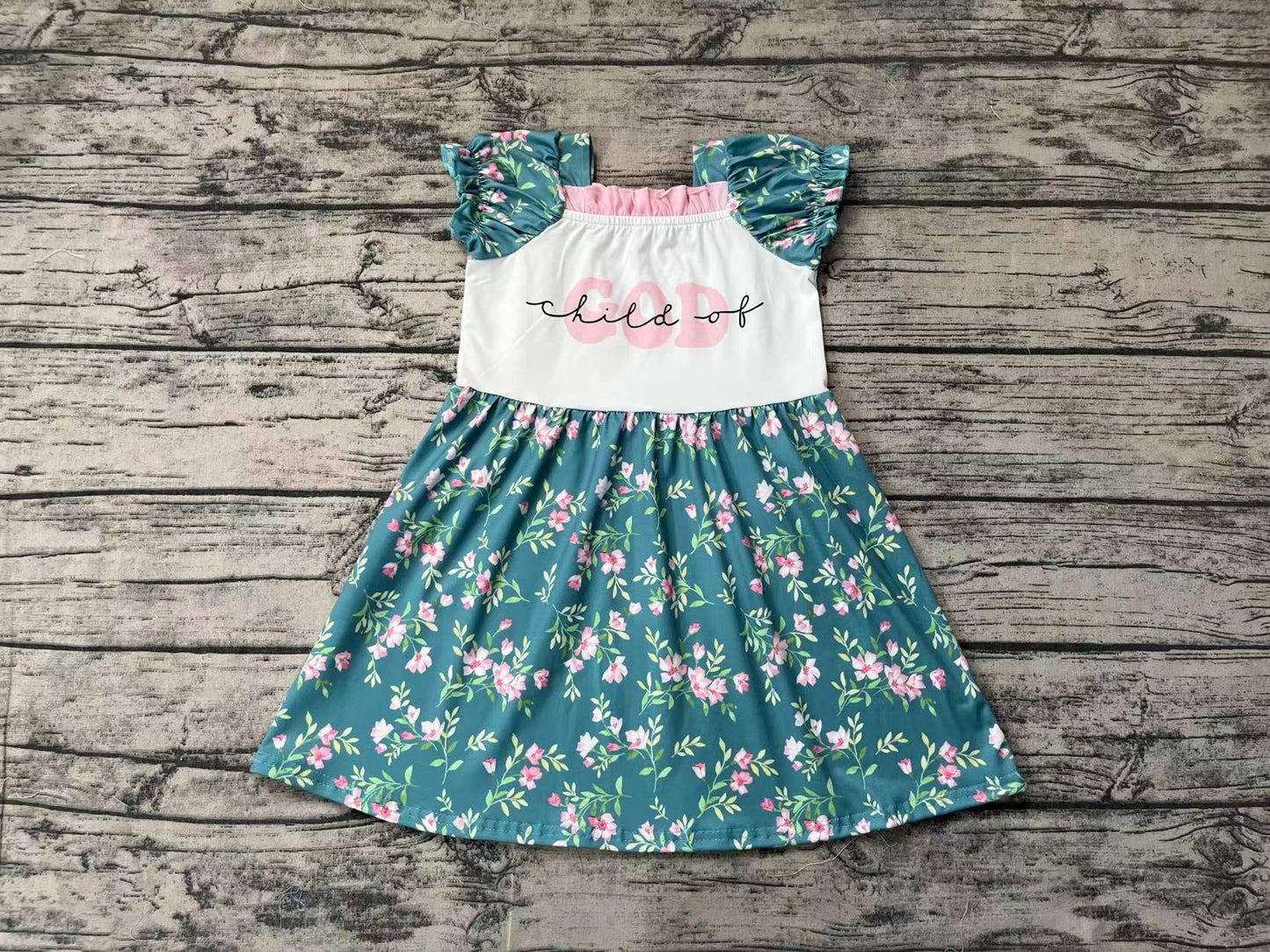 Baby Girl Short Sleeves Child Of God Flower Dress