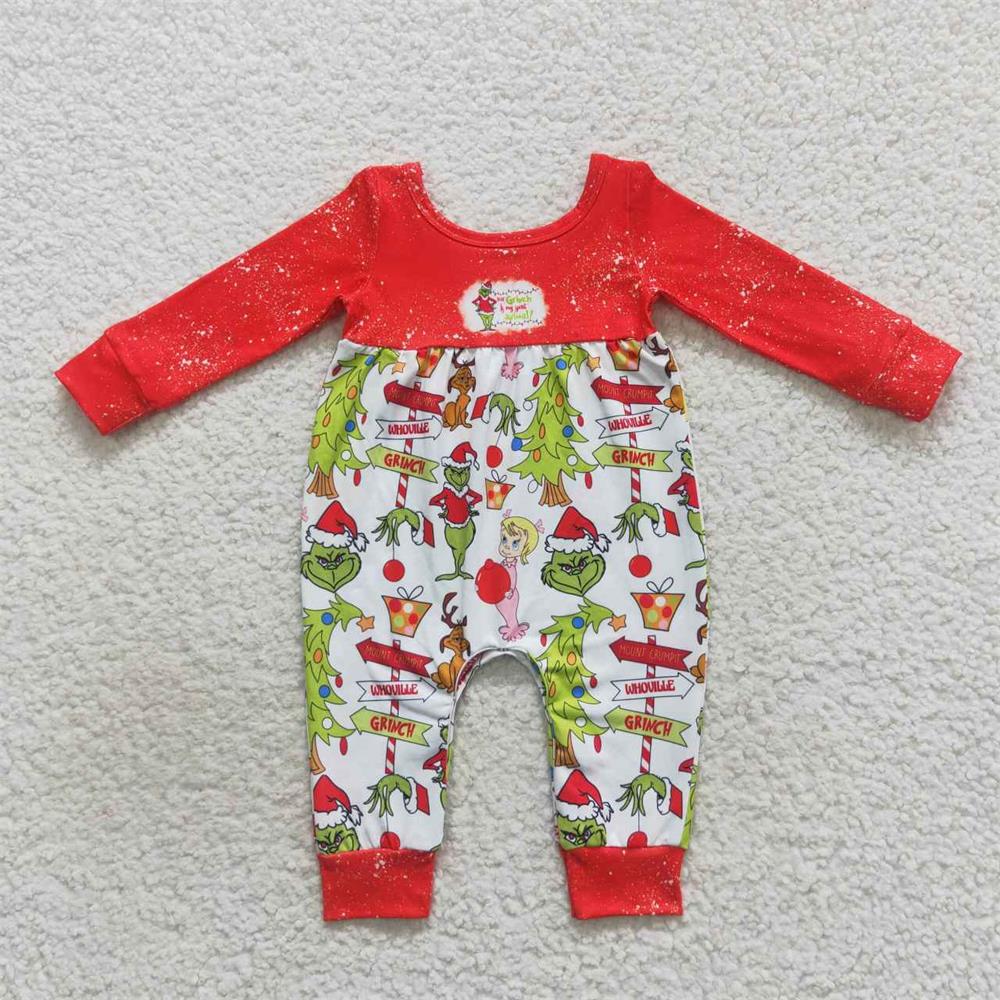 GLP0907 Baby Girl Christmas Long Sleeves Pink Face Bell Pants Outfit