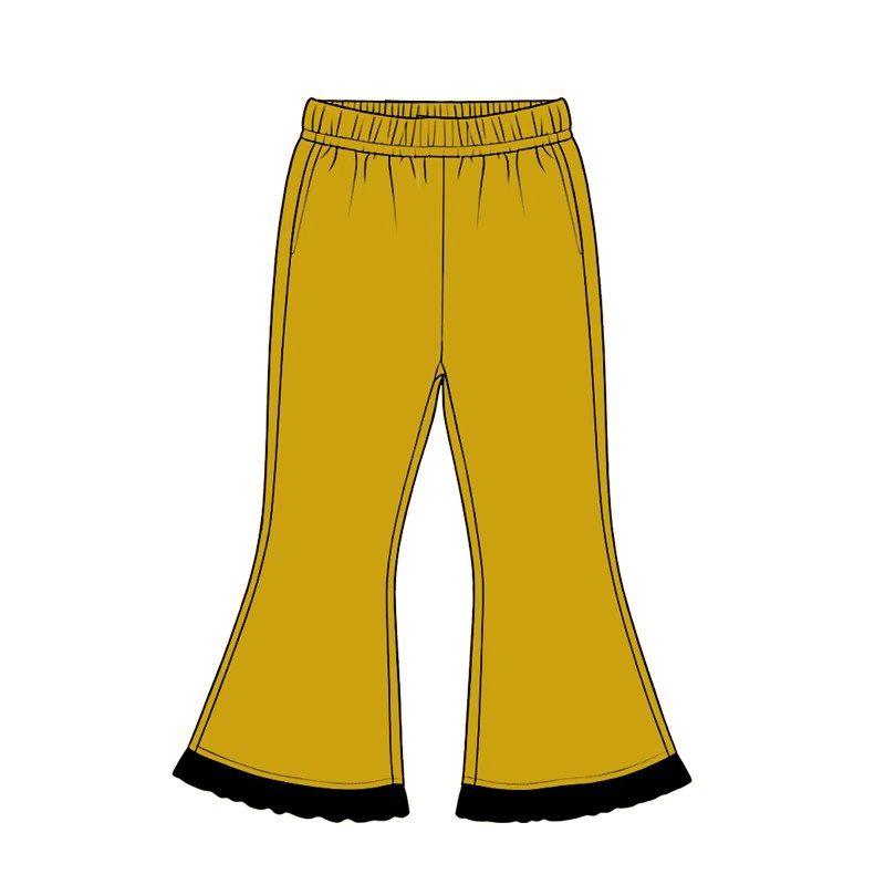 ( Moq 5 ) Baby Girls Kids Gold Bell Pants Bottoms Cotton Clothes