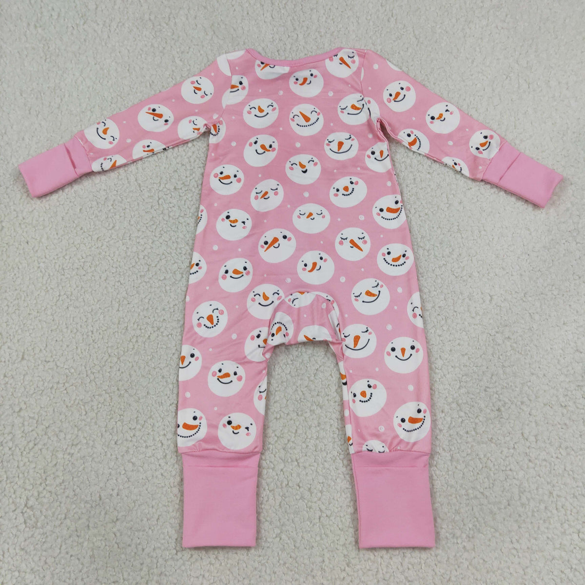 Baby Girls Kids Long Sleeves Christmas Zipper Sleeper Footie Romper Pink Clothes RTS