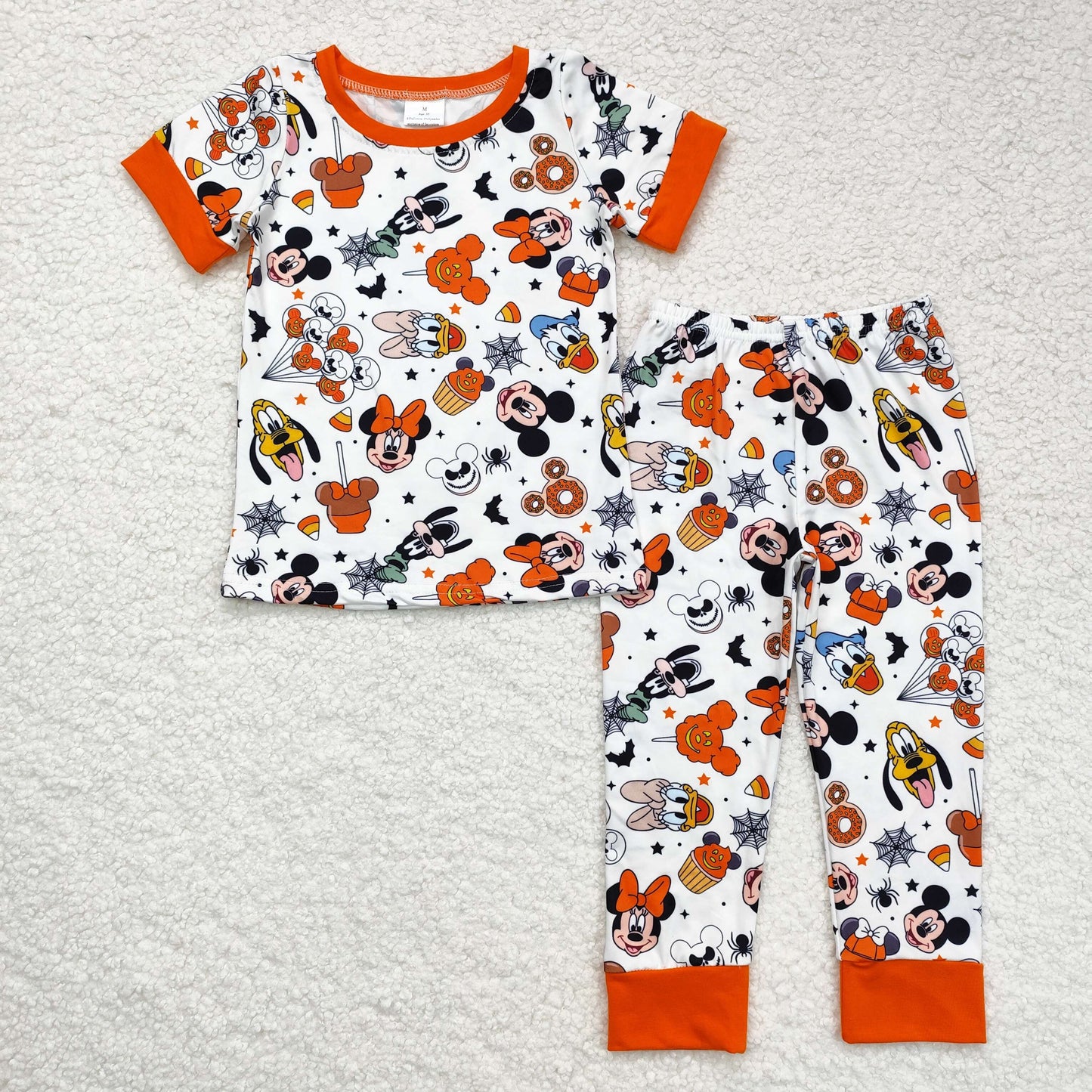 Baby Boy Short Sleeves Halloween Mouse Shirt Pants Pajamas Set