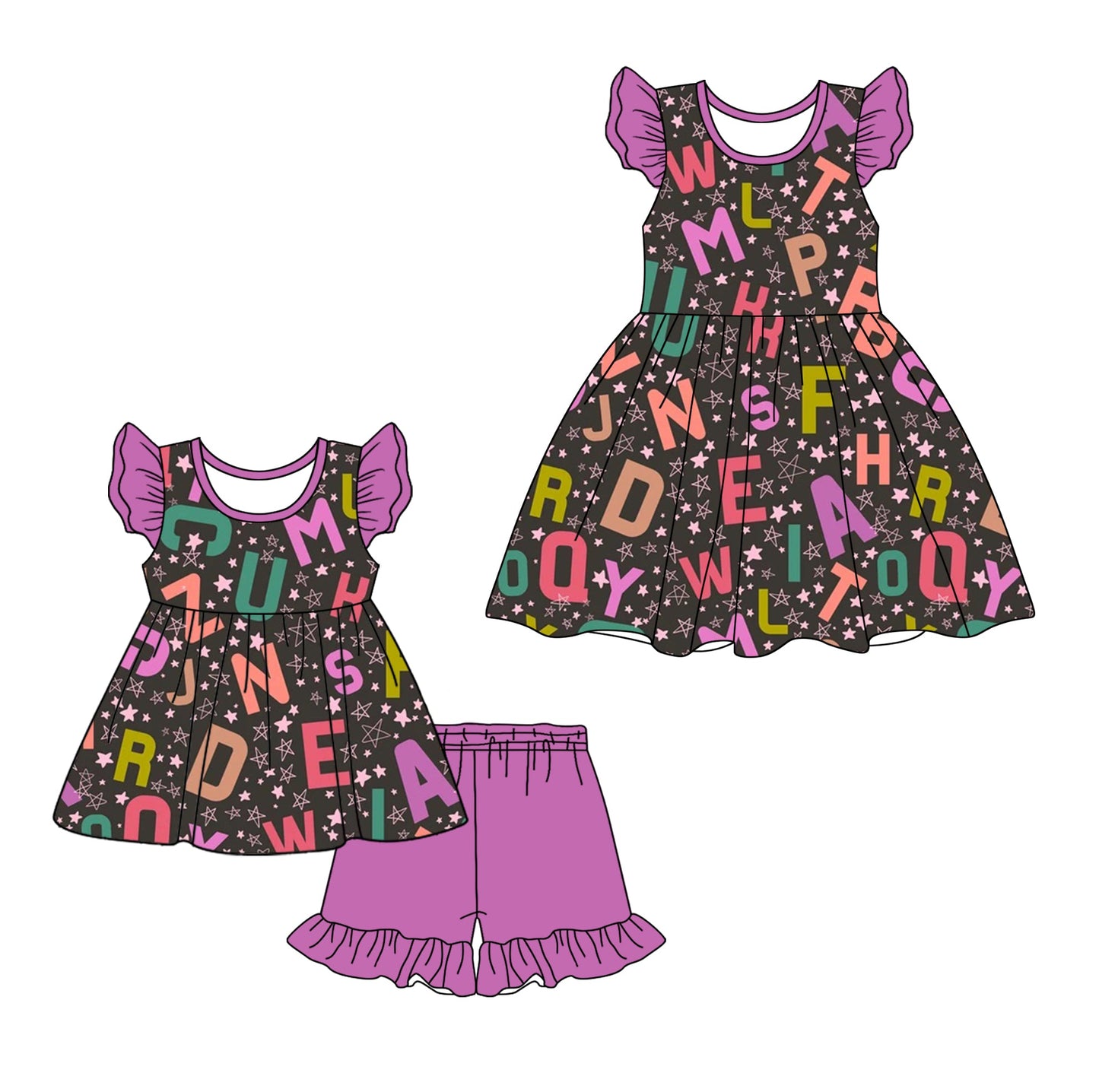 Baby Girl Back To School Sibling Dress Set ( Moq 5 Each Style ) 1.7