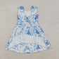 Baby Girls Kids Sleeveless Castles Blue Bows Skort Yoga Active Mardi Gras Dress RTS